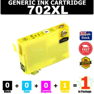 1x 702XL 702 E702 Yellow Generic Ink Cartridge For Epson WF-3720 WF-3725 WF-3730 - Picture 1 of 2