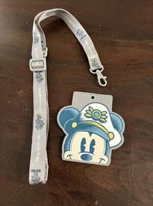 Disney Cruise Line Castaway Club silber Mickey Schlüsselband Halter Ausweis Halskette - Bild 1 von 9