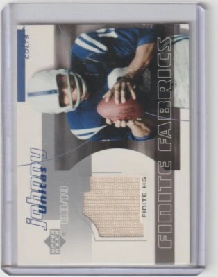 Johnny Unitas 2004 Upper Deck Finite Fabrics Game Used Jersey #FF-JU HOF Colts - Image 1 of 2