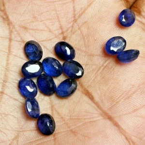 Wholesale Lot 8x6mm Oval Facet Natural Blue Sapphire Loose Calibrated Gemstone - Picture 1 of 4
