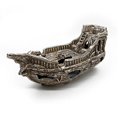 Decor Aquarium Boat XXL Cave Wrack Fish Ceramic Decoration Ship Large New Goods - Image 1 of 4