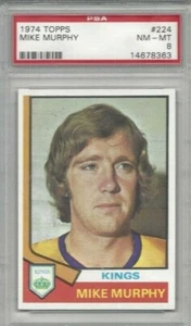Tarjeta de hockey Topps 1974 #224 Mike Murphy Los Angeles Kings clasificación PSA 8 - Imagen 1 de 1