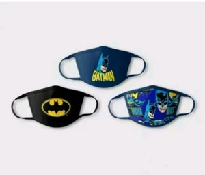 KIDS 6 BATMAN FABRIC FACE MASKS WASHABLE New - Picture 1 of 3