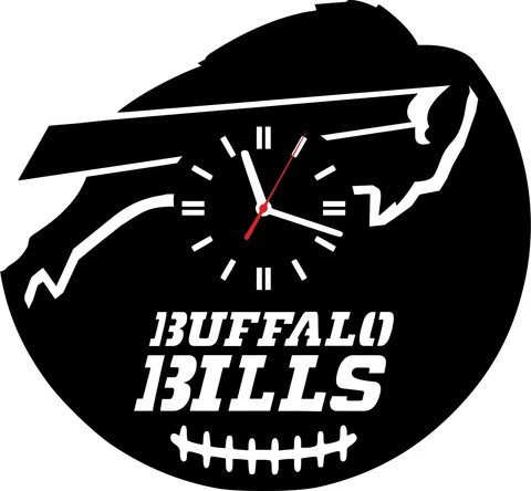 Wooden wall clock nfl team buffalo bills football gifts for him men women lover Cover