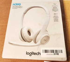 New Open Box Logitech USB Computer Headset w/ Noise-Canceling Mic, H390 - White - Picture 1 of 5