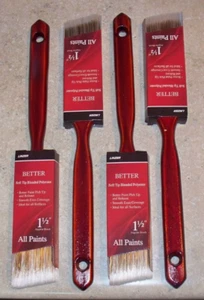 LOT OF 4 NEW LINZER PAINT BRUSHES 1.5” ANGULAR TRIM & WALL ALL SURFACE - Picture 1 of 1