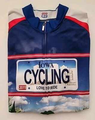 Jersey de ciclismo Iowa para hombre XL 2011 "Love To Ride" ropa deportiva 83 rojo blanco y azul Foto 1 de 4