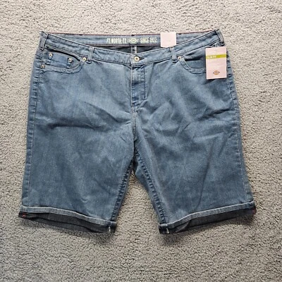 Pantalones cortos de mezclilla Dickies para mujer talla 24 azul elástico calce ajustado tiro medio 5 bolsillos Foto 1 de 4