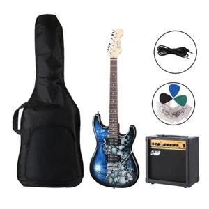 Alpha Electric Guitar 6 String Instrument with 20W Amplifier, Case, Picks - Picture 1 of 7