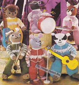 GROOVY TOYS fox,badger,rabbit,hedgehog,mouse & mole - COPY knitting pattern - Bild 1 von 1