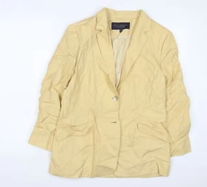 Paul Costelloe gelbes Damen Sakko Blazer Größe 14 geknöpft - Bild 1 von 10