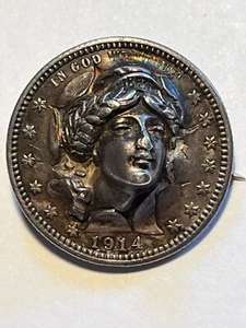 1914 Barber Quarter Punch PUSH OUT Repousse 3D Münze - Bild 1 von 6