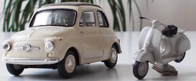 FIAT 500 VITESSE +VESPA 1/43 ANNI '50 NO POLITOYS, MERCURY,CORGI - Immagine 1 di 4