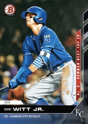 2019 TOPPS NOW BOWMAN NEXT #T-8 BOBBY WITT JR. KANSAS CITY ROYALS - Image 1 of 2