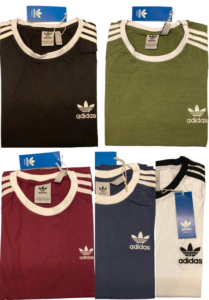 MEN'S ADIDAS BRAND NEW ORIGINALS SHORT SLEEVE CREW NECK THREE STRIPE T-SHIRT - Image 1 of 1