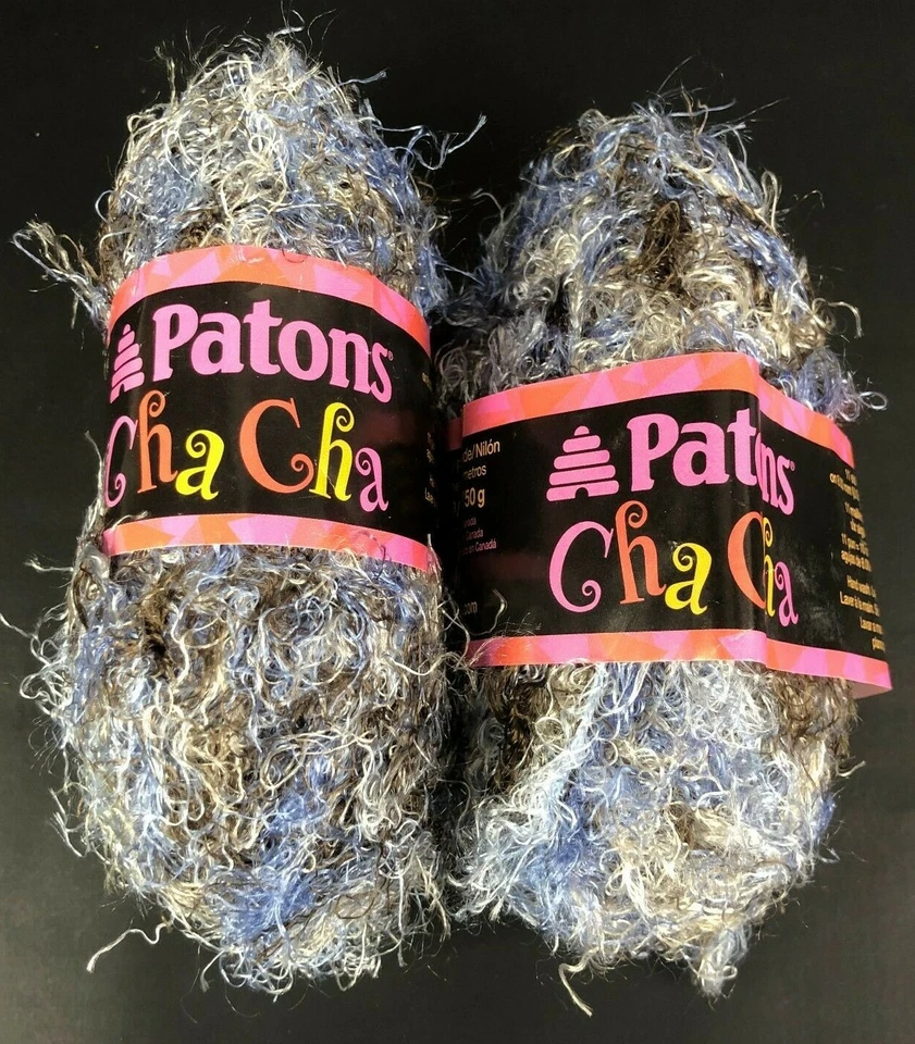 2 Skeins Cha Cha Yarn Patons 1.76 oz Hippie Nylon Novelty Ball Mini 50g-ONE LESS - Image 1 of 4