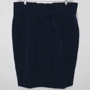 Liz Claiborne * Damen halber Reißverschluss hinten Kordelzug marineblau Bleistiftrock ~ Größe 16 - Bild 1 von 7