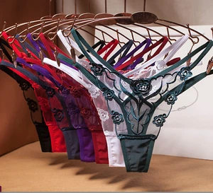 Size 8-18 Women Sexy Panty Underwear Briefs Lace Thong G-String Lingerie EMB OZ - Picture 1 of 20