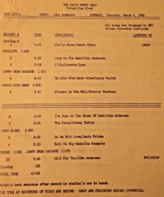 RADIO SHOW: RALPH EMERY SHOW 3/1-3/5/82 CO HOST JOHN ANDERSON IN STUDIO 5 HRS - Image 1 of 4