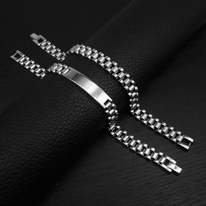 Brazalete de acero inoxidable para hombre de 10 mm 21 cm - Imagen 1 de 9