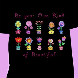 Black T Shirt Women: Graphic Tees Black "Be Your Own Kind of Beautiful" Cotton T - Picture 1 of 16