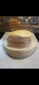 Ladies Floppy Brim Natural Wedding/Special Occasion Hat. - Picture 1 of 5