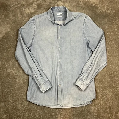 Camisa Reiss Regular Fit Abotonada Para Hombre L Azul Manga Larga Foto 1 de 4