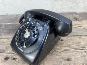 vintage telefon obrotowy czarny - Zdjęcie 1 z 10
