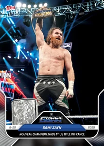 2025 WWE Topps Now #90 Sami Zayn - Nouveau Champion: NABS 1st US Title PREORDER - Picture 1 of 2