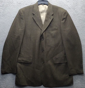 Claiborne Blazer Jacket Men's Multi Wool Flap Pocket Single Breasted Notch Lapel - Picture 1 of 12