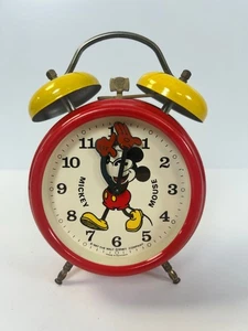 Reloj despertador vintage Mickey Mouse cuerda hecho en Alemania coleccionable Disney - Imagen 1 de 4