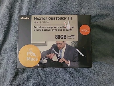 NEW & Sealed Maxtor OneTouch III Mini Edition 80GB External Hard Drive USB - Image 1 of 4