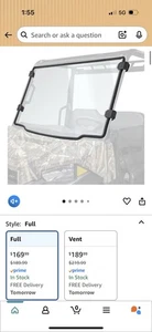 UTV Vented Front Windshield for Polaris Ranger Midsize 570 500 SP/Crew 2016-2025 - Picture 1 of 7