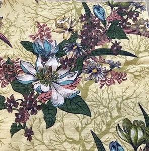 Rottami di pannello tessuto cucito floreale vintage 21"x22" trapunta/cuscino focale - Foto 1 di 5