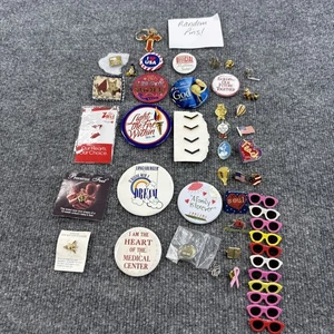 Lot of 35+ Mixed Pins Buttons Keychains – Patriotic, Novelty, Inspirational - Picture 1 of 14