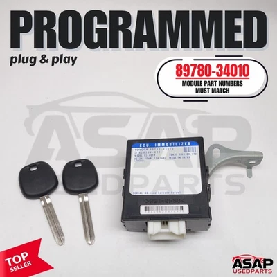 PROGRAMMED PLUG & PLAY IMMOBILIZER & 2 KEYS TOYOTA SEQUOIA 2001-2007 89780-34010 - Image 1 of 4