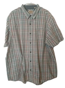 Red Head Men's Blue Plaid Button Front Short Sleeve Shirt 3XL Pocket - Picture 1 of 3