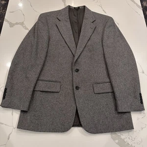 Oscar De La Renta Cashmere Wool Blazer Mens 41R Gray Sport Coat Jacket Designer - Picture 1 of 13