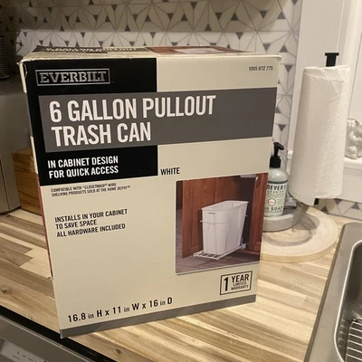 Everbilt bote de basura extraíble 6 galones debajo del mostrador gabinete de cocina NUEVO Foto 1 de 4