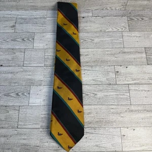 Vintage Brooks Brothers Makers Krawatte marineblau gelb Ente Jagd Streifen Seide USA - Bild 1 von 11