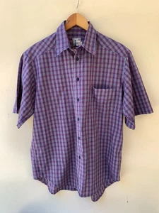 Fletcher Jones Mens Size M Retro Check Short Sleeve Casual Shirt Aust Made - Picture 1 of 8