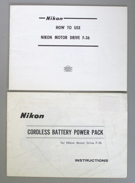 Nikon F-36 Motor Drive y Batería Inalámbrica Batería Manual de Instrucciones Original Foto 1 de 1