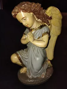 Antique Church Angel in Plaster IXIX Angel on his knees with clasped hands 26 cm - Picture 1 of 21