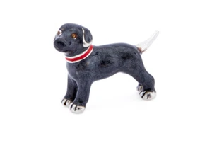 Saturno Plata Esterlina y Esmalte Labrador Negro - Plata Totalmente Sellado - Imagen 1 de 2