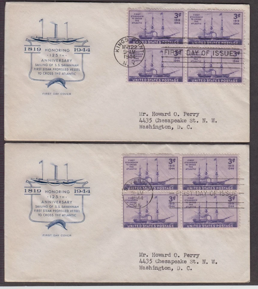 1944 Steamship Savannah Sc 923-18 blocks House of Farnam, both official cities - Image 1 of 1