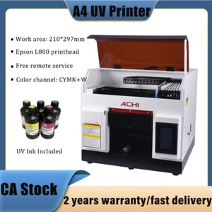 ACHI A4 UV Printer Epson L800 DTG Inkjet Printer For Metal Glass Wood With INK - Bild 1 von 10