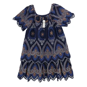 NWT ANTHROPOLOGIE Nori Eyelet Tunic Dress Blue Embroidered Size 4P PETITE 4 - Picture 1 of 7
