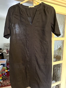 Roba Bianca Navy Lino Tunica Abito Cambio Maniche Corte Tasche Taglia 12 - Foto 1 di 3