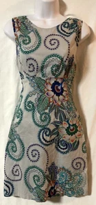 RD Style Multicolor Floral Paisley Cotton Sleeveless Sheath Dress Size 9 VGUC - Picture 1 of 4