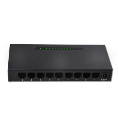 Iron Shell 9 Ports RJ45 10/100Mbps Network Fast Ethernet Switch Full Half-Duplex - Image 1 of 4